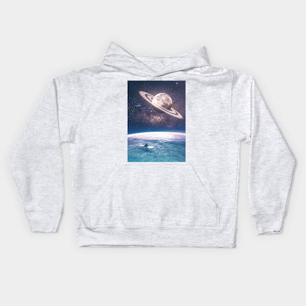 Summer & Moon Rings Kids Hoodie by nicebleed